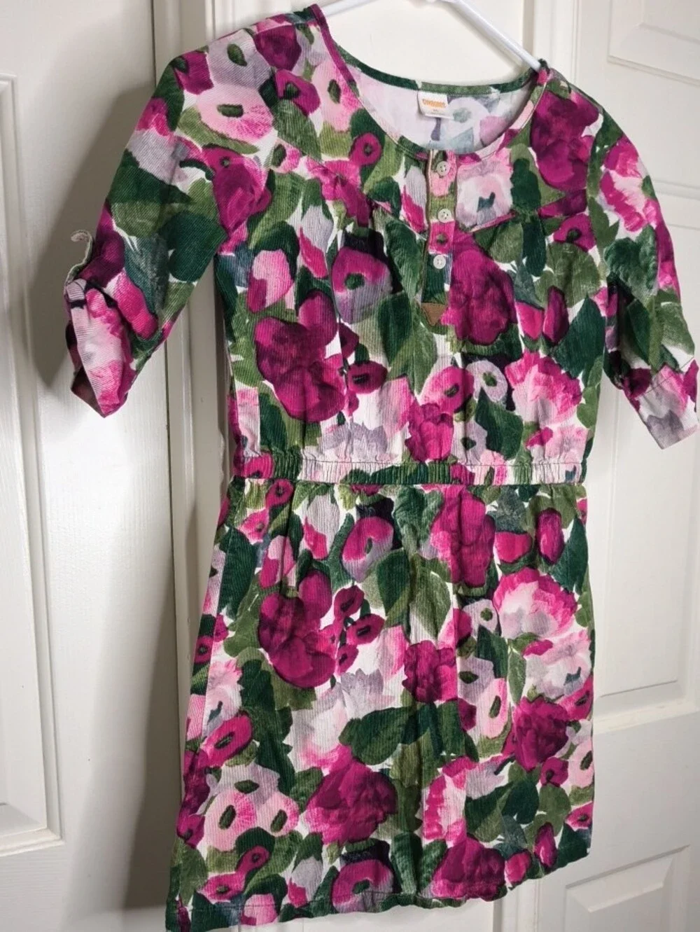 Gymboree Pink and Green Floral Knit Dress